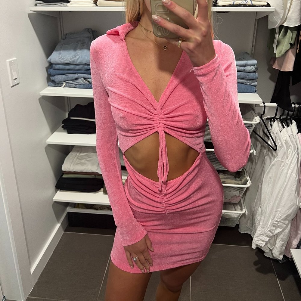 Princess Polly Pink Cut Out Dress - Size 2
